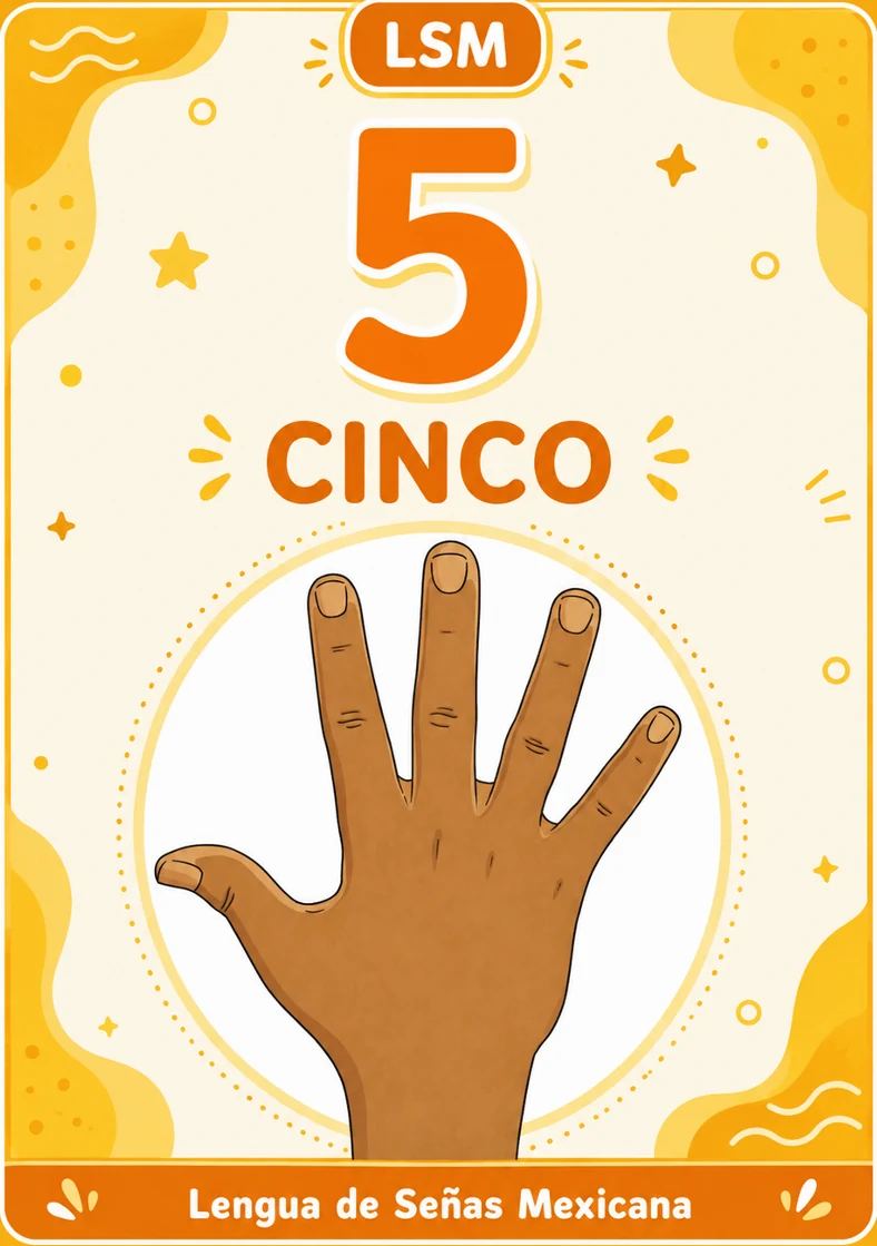 Numeral 5 — Cinco en LSC